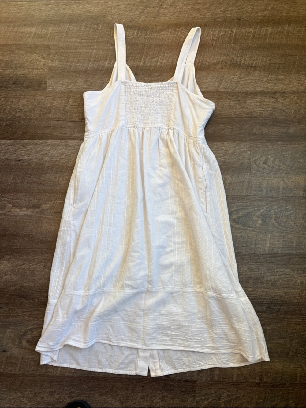 Sleeveless Button-Front Midi Dress in Sage Stripe and White - Picture 13 of 16